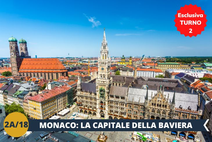 ESCURSIONE DI INTERA GIORNATA (TURNO 2): Monaco è la vivace capitale culturale ed economica della Baviera. Scopriremo la sua anima tradizionale passeggiando per le sue vie acciottolate. Il centro storico medievale si snoda attorno alla Marienplatz, iconica piazza dove ammirare la torre del vecchio Municipio. Nei dintorni spicca la Cattedrale gotica con la statua della Madonnina.