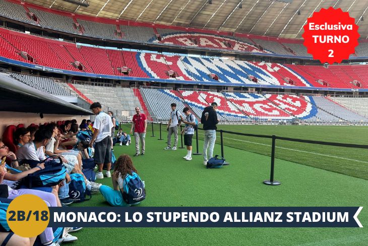 Proseguiremo il nostro tour visitando L'Allianz Arena (INGRESSO INCLUSO). Con i suoi 75.000 posti a sedere animati dai tifosi bavaresi, è la cattedrale del calcio di Monaco di Baviera. Inaugurata nel 2005 per i Mondiali, la moderna struttura dalle facciate esterne retrattili ospita le partite casalinghe del Bayern. Il museo del club rievoca storici successi con trofei, maglie e cimeli. Sarà possibile godere del giro panoramico dall'alto per ammirare da vicino lo stadio che ha reso grande il Bayern nel mondo.