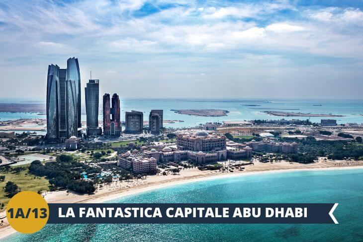 ESCURSIONE DI GIORNATA INTERA ad ABU DHABI: lasciatevi affascinare dalla capitale degli Emirati, dove passato e futuro si intrecciano in perfetta sintonia. Scoprite il contrasto tra il ritmo lento del deserto e l'energia vibrante della città, tra paesaggi antichi e architetture audaci che sembrano sfidare la gravità.