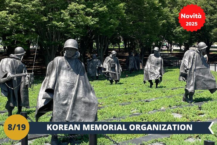 NOVITA’ 2025! Visiteremo il Korean Memorial Organization (INGRESSO INCLUSO), un luogo che ci racconta la storia della Corea attraverso il ricordo e la celebrazione dei suoi eroi e delle sue tradizioni. In questo museo, esploreremo la storia della guerra di Corea e il percorso del paese verso la pace e la ricostruzione, scoprendo la resilienza e lo spirito di un popolo che ha superato enormi sfide. Passeggiando tra le esposizioni, rifletteremo sull'importanza del memoriale nella cultura coreana, un tributo ai sacrifici fatti per la libertà e la democrazia. Un'esperienza che ci aiuterà a comprendere meglio la storia del paese e a vivere una parte della sua eredità. (escursione di mezza giornata)