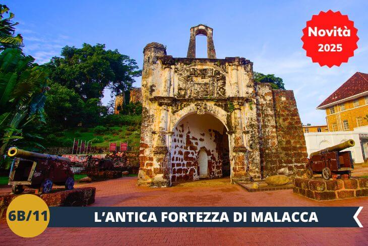 Esplora anche il Fort Santiago (INGRESSO INCLUSO), una delle principali testimonianze storiche dell'era portoghese a Malacca. Costruito nel 1512, questo forte ha svolto un ruolo cruciale nella difesa della città e offre oggi uno spunto affascinante per immergersi nella storia coloniale. Un’opportunità unica per vivere la bellezza, la storia e la tradizione di Malacca.