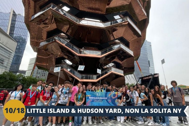 Inizieremo il nostro tour nel quartiere di Chelsea, un'area autentica e ricca di fascino, celebre per il suo mercato coperto, le gallerie d'arte e i caratteristici edifici in mattoni rossi. Proseguiremo verso "Little Island", una sorprendente isola galleggiante che offre spazi verdi e viste mozzafiato sulla città. Da qui, attraverseremo la High Line, una storica linea ferroviaria sopraelevata trasformata in un giardino panoramico, dove, tra piante e fiori, si possono ancora scorgere i binari originali. Infine, raggiungeremo Hudson Yards, il quartiere più moderno di Manhattan, dove grattacieli dallo stile innovativo, il più alto osservatorio della città e il futuristico The Vessel, una struttura unica a forma di spirale, ci sorprenderanno con la loro architettura straordinaria. (escursione di mezza giornata)