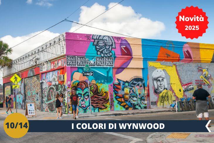 Preparatevi a esplorare uno dei quartieri più vibranti e creativi di Miami: Wynwood! Questo distretto è famoso per la sua straordinaria collezione di murales e opere d'arte di strada, che trasformano ogni angolo in una galleria a cielo aperto. Passeggiando per le sue strade, vi sembrerà di camminare all'interno di un'opera d'arte, circondati da colori e immagini che raccontano storie diverse. Wynwood è il posto perfetto per chi ama l’arte, la cultura alternativa e l’atmosfera giovane e vivace che caratterizza questo quartiere in continua evoluzione. (escursione di mezza giornata)