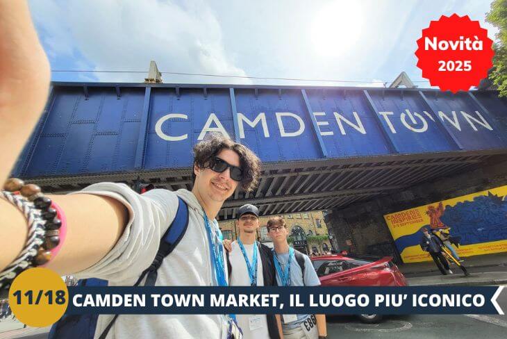 NOVITA’ 2025! Camden Town ci accoglierà con la sua atmosfera alternativa e creativa. Le bancarelle del Camden Market, tra moda, arte e sapori da tutto il mondo, raccontano la storia di un quartiere che ha ispirato generazioni di artisti e musicisti, da Amy Winehouse ai Pink Floyd. (escursione mezza giornata)