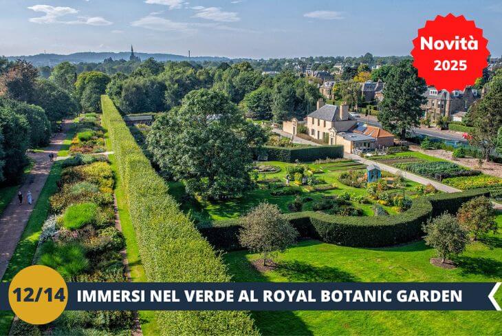 NOVITA’ 2025! Il Royal Botanic Garden di Edimburgo è uno dei giardini botanici più prestigiosi del Regno Unito, immerso in 70 acri di paesaggi splendidi. Questo giardino offre una vasta gamma di piante provenienti da tutto il mondo e presenta un'esperienza di visita unica tra natura e tranquillità. Con la sua varietà di collezioni botaniche e la vista panoramica che si estende su Edimburgo e sul Castello, il giardino è il luogo ideale per passeggiare, scoprire nuovi angoli verdi e godersi la bellezza naturale della città. Un'esperienza perfetta per chi ama la natura e desidera immergersi nella cultura botanica scozzese. (escursione mezza giornata)