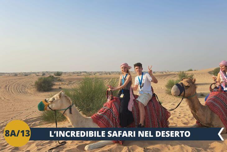 Accanto alla Dubai dei grattacieli e del lusso sfrenato, esiste un lato più autentico e selvaggio, dove la natura crea paesaggi mozzafiato. Giocamondo Study vi guiderà alla scoperta del SAFARI nel deserto, un'esperienza che vi svelerà la vera essenza degli Emirati, lasciandovi senza fiato! (escursione di mezza giornata)