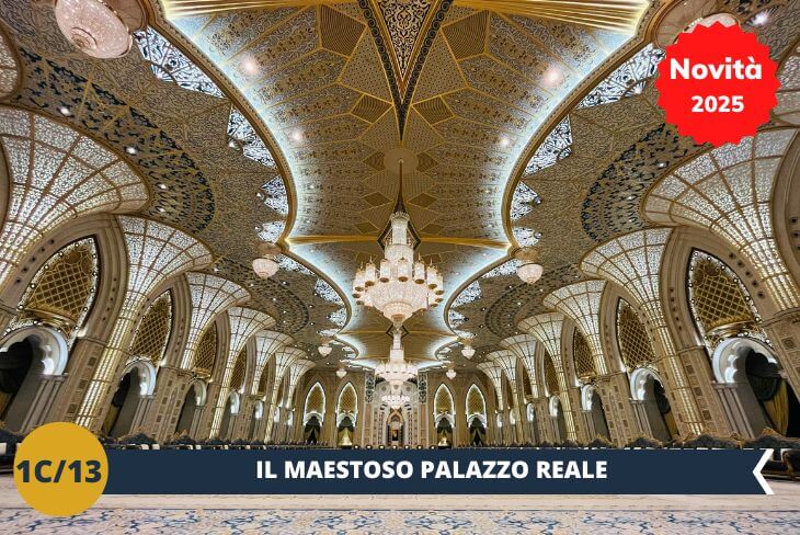 Novità 2025! La giornata prosegue con una visita al QASAR AL WATAR, l'imponente palazzo reale (ingresso incluso), una vera e propria meraviglia architettonica completata nel 2024. Questo straordinario palazzo è un autentico viaggio nel cuore della storia e della cultura degli Emirati Arabi Uniti. Ogni sala è un'opera d'arte che racconta storie di tradizione, ma anche di innovazione, combinando maestosità e modernità.