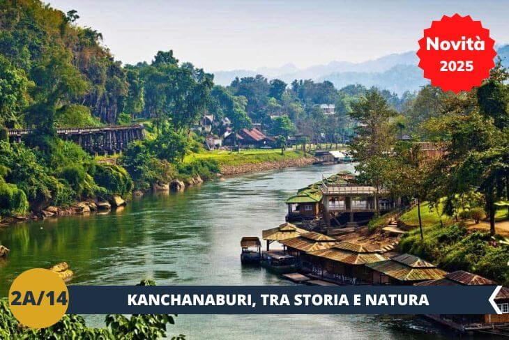 ESCURSIONE DI INTERA GIORNATA: Un'avventura indimenticabile alla scoperta di Kanchanaburi, dove storia e natura si fondono in un'esperienza unica. Il viaggio inizia con la visita al suggestivo Jeath Museum (INGRESSO INCLUSO), seguita da un emozionante percorso sulla storica "ferrovia della morte", costruita dai prigionieri alleati durante la Seconda Guerra Mondiale.