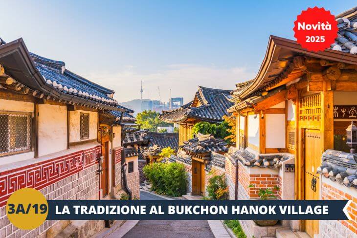 NOVITA’ 2025! ESCURSIONE DI INTERA GIORNATA: Esploreremo l'eleganza e la storia della Corea con una giornata dedicata al Bukchon Hanok Village e a uno dei maestosi palazzi reali di Seoul. Inizieremo la nostra avventura passeggiando tra le stradine di Bukchon, un quartiere incantevole dove le tradizionali case hanok ci raccontano lo stile di vita della nobiltà coreana durante la dinastia Joseon. Con i suoi tetti curvi, i cortili tranquilli e le viste spettacolari sulla città, questo villaggio è una perfetta fusione di storia e bellezza.