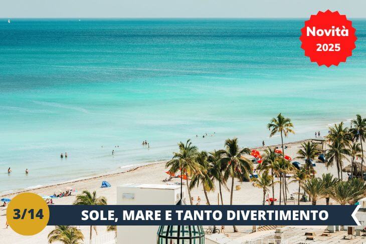 ESCURSIONE DI INTERA GIORNATA a Hollywood Beach, il luogo perfetto per una giornata di relax e divertimento al mare! Con le sue acque cristalline e la sabbia dorata, questa spiaggia ti invita a goderti il sole e il mare in un'atmosfera tranquilla e accogliente. Il lungo Hollywood Beach Broadwalk, un lungomare pedonale pieno di ristoranti, negozi e caffè, ti offre la possibilità di passeggiare e fare shopping. Un angolo di paradiso dove la natura e la vita urbana si incontrano in perfetta armonia.