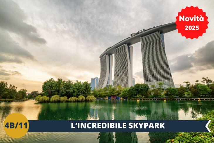 Scoprirete poi la vibrante Marina Bay, uno dei distretti più iconici della città, dove architettura moderna e natura si fondono in modo spettacolare regalando panorami mozzafiato della baia e dello skyline di Singapore.  Un’esperienza imperdibile per vivere Singapore al suo meglio, tra natura, modernità e paesaggi indimenticabili, prima di tornare a casa.