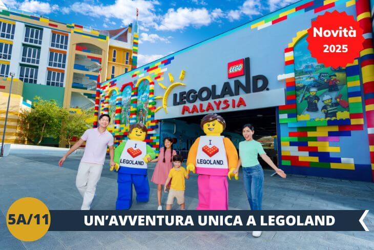 ESCURSIONE DI INTERA GIORNATA: Preparati a vivere un’avventura unica a LEGOLAND Malaysia (INGRESSO INCLUSO), il parco tematico più famoso della regione, dove il divertimento non ha limiti! Trascorrerai un'intera giornata immerso in un mondo fantastico fatto di mattoncini LEGO.